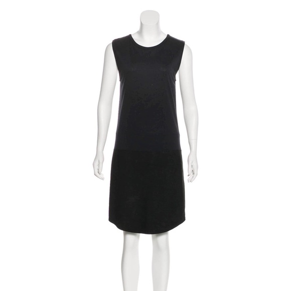RAQUEL ALLEGRA | Lambskin & Silk Contrast Shift Dress in Black | M - Picture 2 of 13